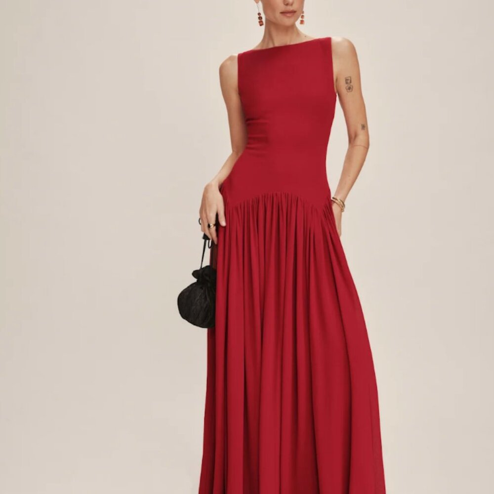Reformation - Camella Dress - Sangria Red - Size 4 - NWT